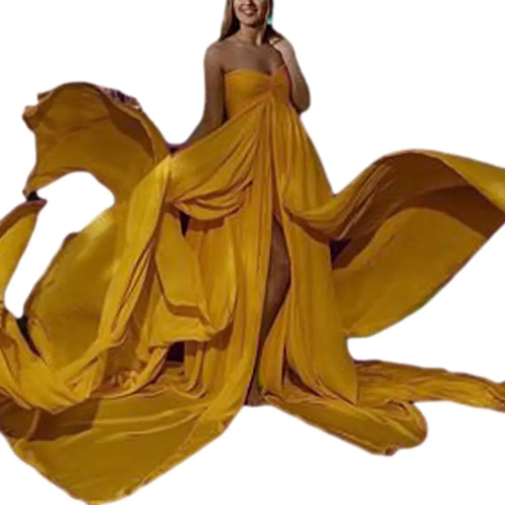 

Solid Split Maternity Dresses Photography Sleeveless V Neck Dress for Pregnant Women Photoshoot Pregnancy Clothes