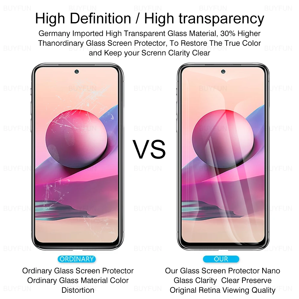 2pcs for readmi note 10s glass tempered glasses for xiaomi redmi note 10s note10s glas anti-scratch screen protectors film 6.43