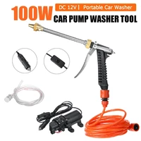 100w 12v high pressure washer electric car portable spray cleaner watering wash intelligent pump cleaning kit