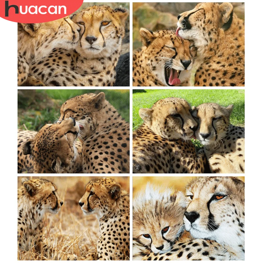 

HUACAN DIY алмазная живопись, леопард, искусственная вышивка, вышивка крестиком