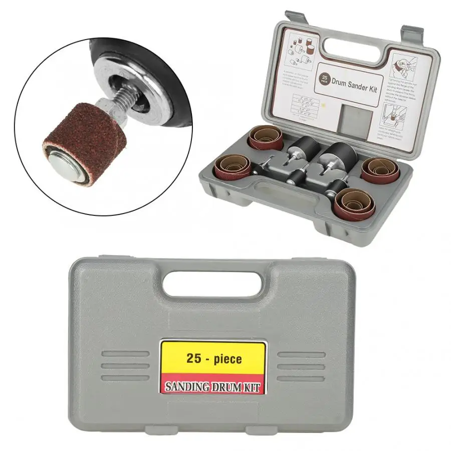25 шт шлифовальный барабан набор длинных барабанов станок для сверлильного