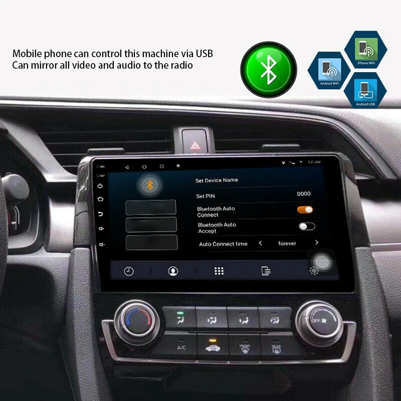 

9Inch Android 9.1 Quad Core Car MP5 Player 1GB+16GB Stereo Radio for Honda Civic 2016-2018 WIFI Bluetooth GPS Navigation