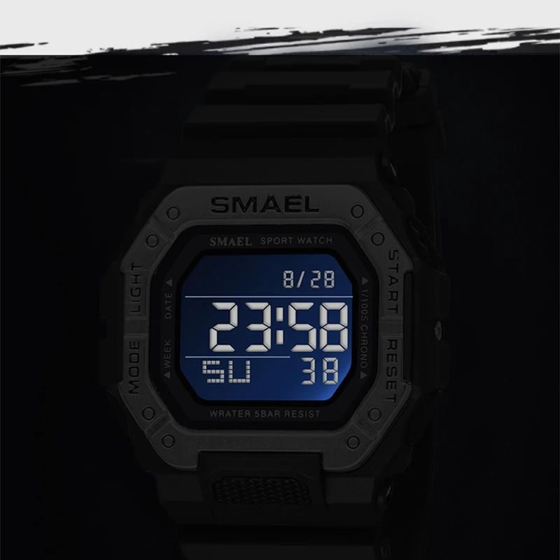 Часы мужские цифровые спортивные водонепроницаемые до 50 м со светодиодной