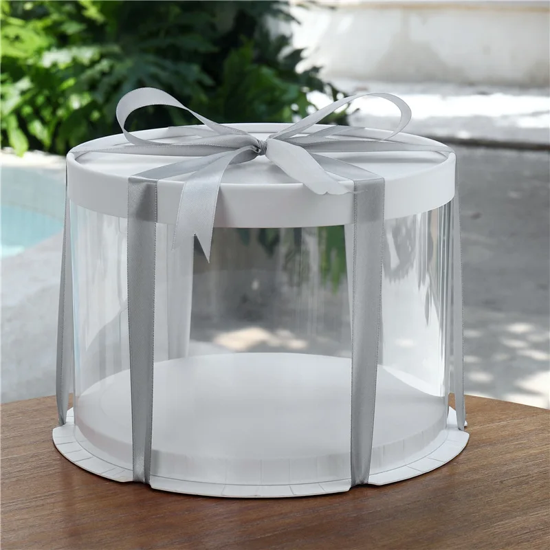 Новая модная круглая прозрачная коробка для торта 2 шт. 8 дюймов 1 яруса