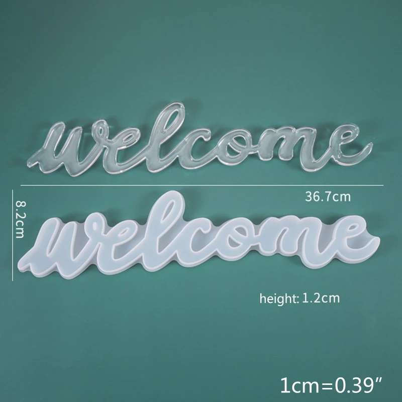 

DIY Crafts Crystal Epoxy Resin Mold Birthday English Blessing Words Doorplate Listed Decoration Casting Silicone Mould
