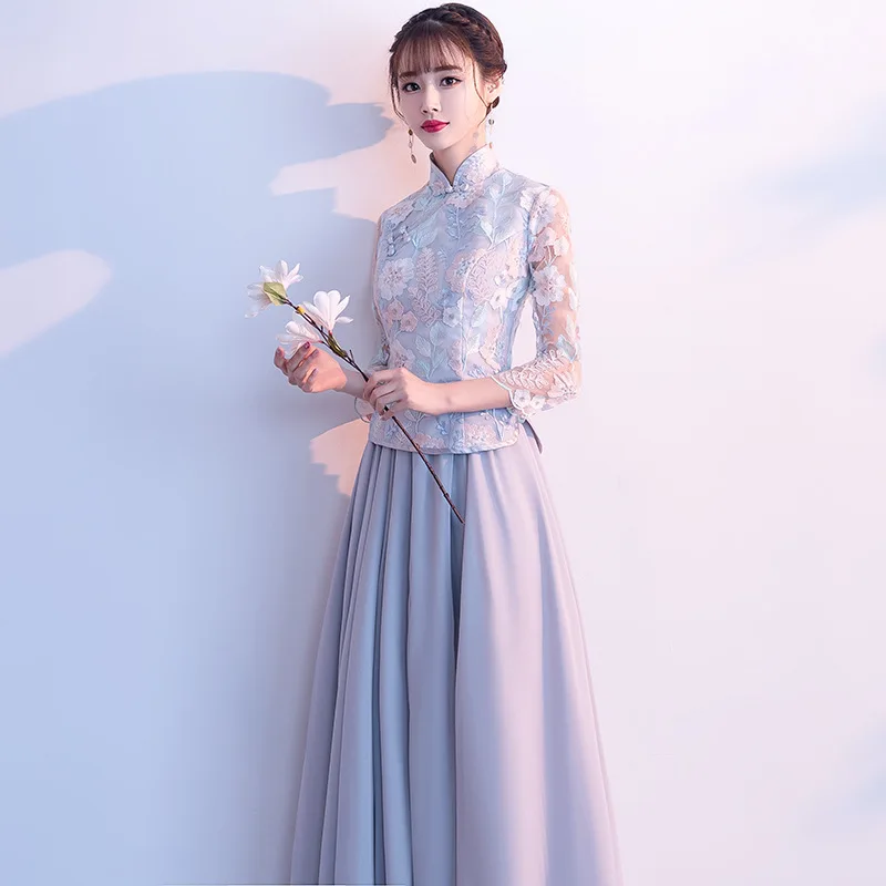 

Chinese Style Wedding Dress Vintage Mandarin Collar Qipao Toast Clothing Mini Gown Marriage Cheongsam Qipao Vestidos S-4XL