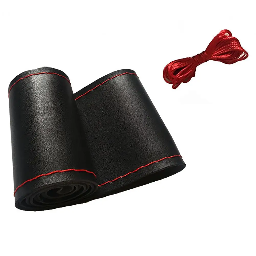 

DIY Soft Microfiber Faux Leather Car Steering Wheel Covers with Needle Thread