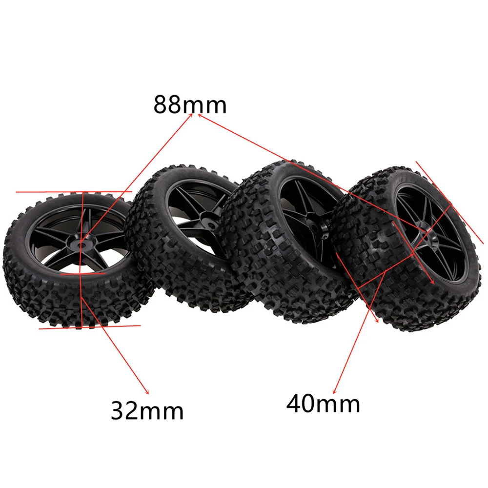 Ruedas de Buggy todoterreno de 88/75mm, bujes hexagonales de 12mm para Wltoys 144001 1/14 1/16 1/10 Axial Scx10 Traxxas Trx-4 Tamiya RC-5