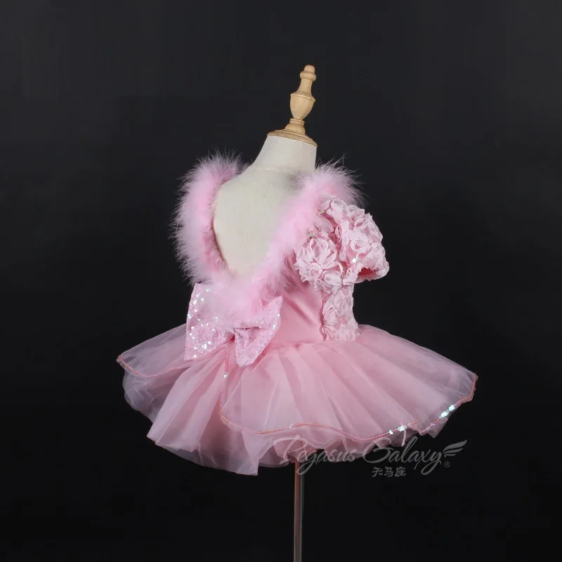 Детское балетное платье принцессы H2719 танцевальное с цветами для девочек