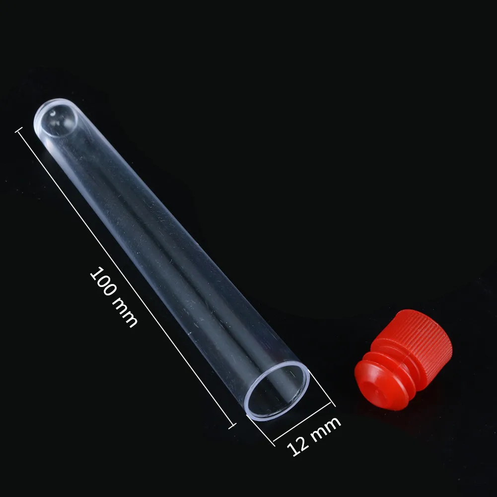 Одноразовые прозрачные пластиковые пробирки 12x100 мм без оправы с крышками