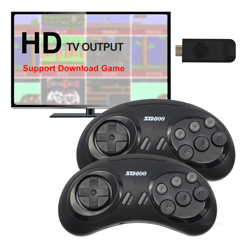 

16 Bit MD Genesis Retro Game Console For Sega Genesis Built-in 1500+Classic Games Controller Gamepad Video Game Stick with HD TV