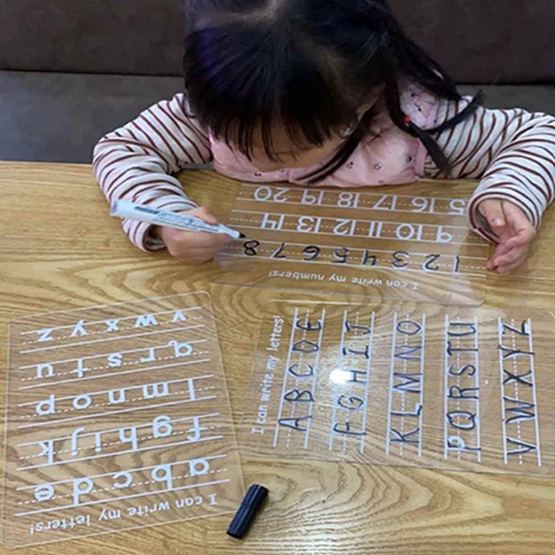 Прозрачная акриловая детская тренировочная письменная доска с 26 английскими