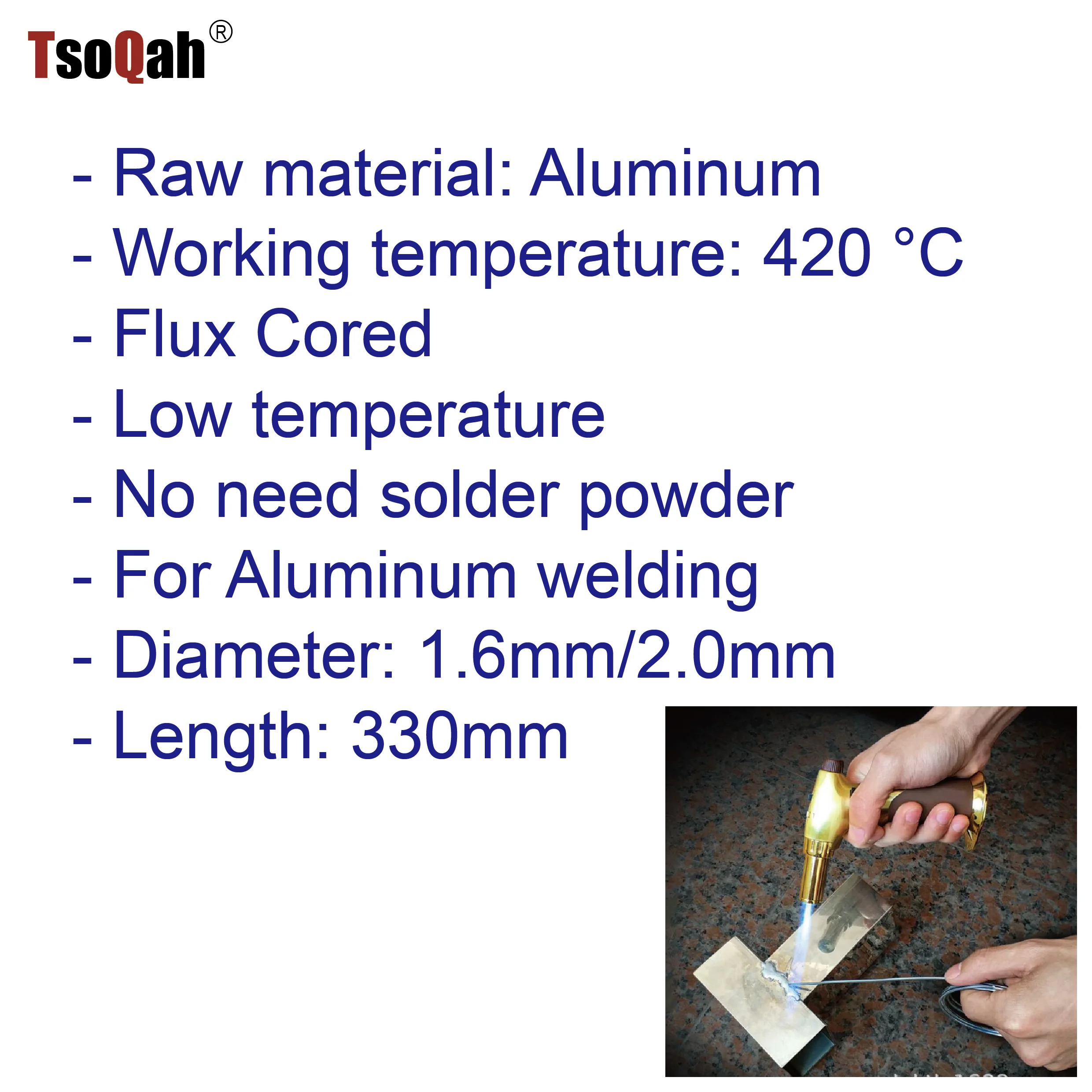 1KG Flux Cored Welding Wire For Aluminum Soldering Low Temperature 1.6mm 2.0mm enlarge
