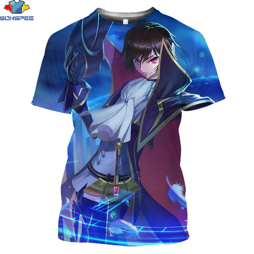 

SONSPEE 3D Anime T-Shirt Code Geass 3D Printed Streetwear Men Women Fashion Casual Short Sleeve T-Shirt Harajuku Clothing Tops