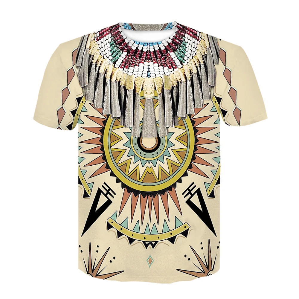 Мужская футболка в стиле барокко Native Indian с 3D принтом Harajuku большого размера
