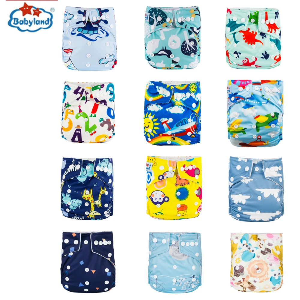 [Babyland] детский подгузник 12 шт./лот многоразовый моющийся тканевый настраиваемый