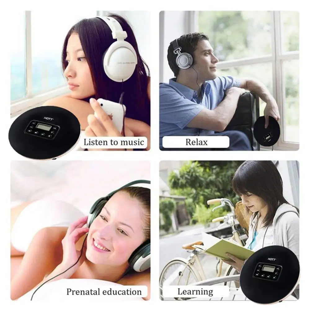 HOTT CD711T перезаряжаемый Bluetooth портативный CD плеер для дома путешествий и