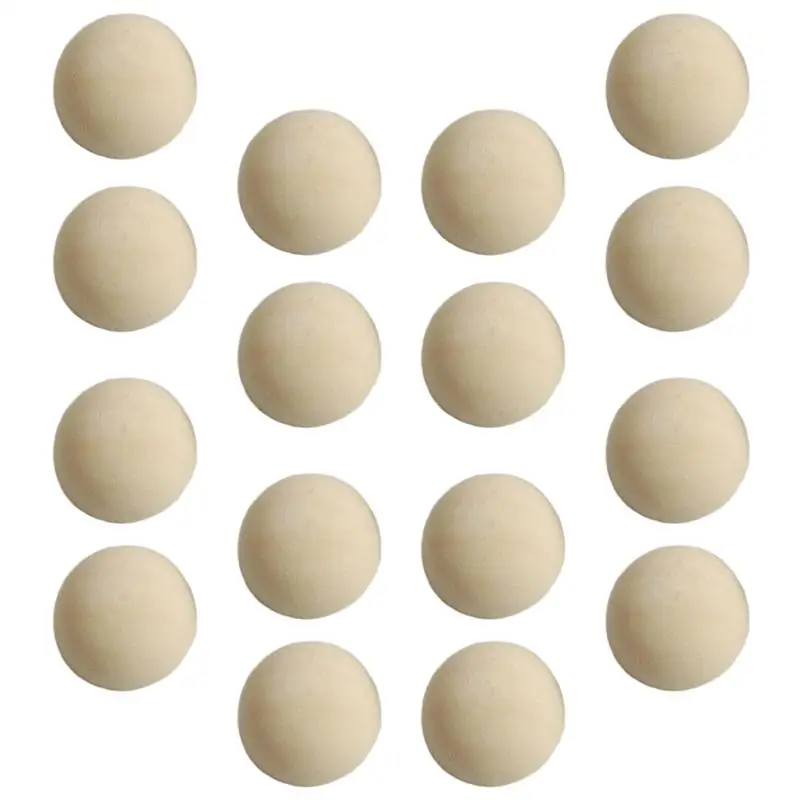 

100pcs Unfinished Half Wooden Balls Mini Hemisphere Half Craft Balls for DIY Projects Kids Arts and Craft (Light Yellow 15mm)