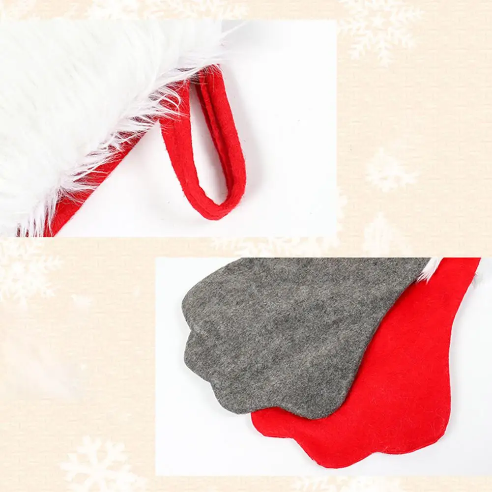 Рождественские чулки красный серый дизайн с крючком стереоскопические