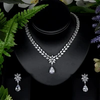 sederyla trendy charm cubic zircon jewelry wedding necklace drop earrings sets ladies accessories