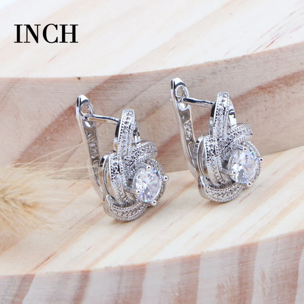 Cubic Zirconia Silver 925 Bridal Jewelry Sets Wedding Kid Jewelry Earrings Rings Necklace Pendant Set For Women Accessories