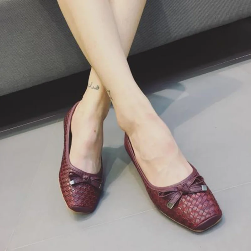 

Женские туфли-лодочки на мягкой подошве, офисные туфли на плоской подошве с бантом-бабочкой, весна-лето 2021