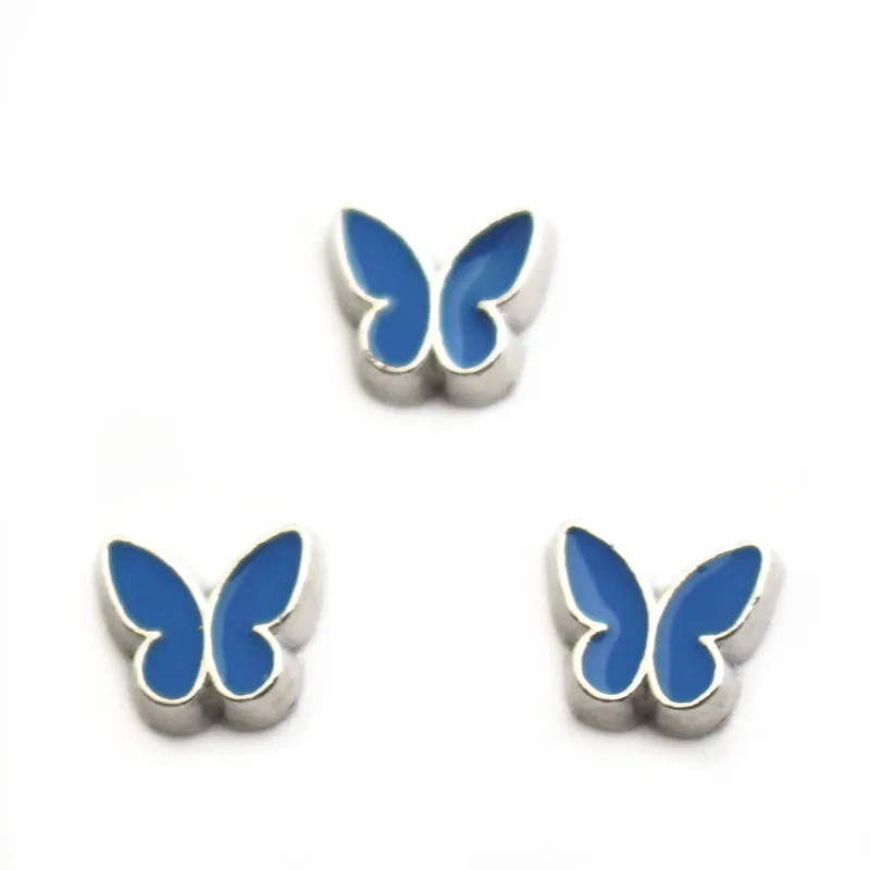 

Хит продаж, 10 шт./лот, очаровательные Плавающие Подвески с бабочками для плавающей памяти, подвески, медальоны, DIY ювелирные изделия