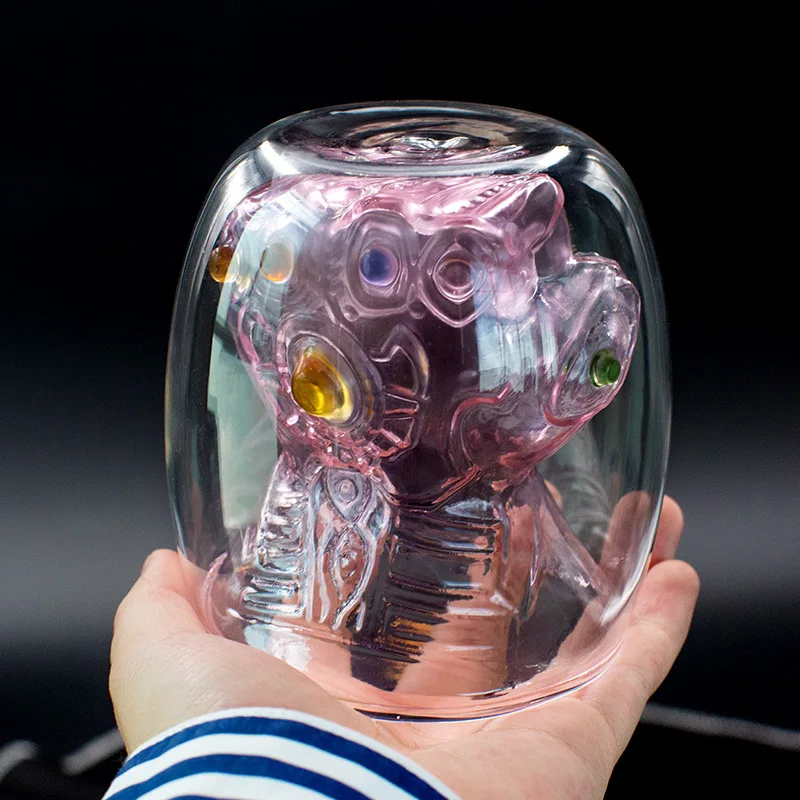 1 шт. 250 мл в виде кошачьей лапки GlassDouble висячая стеклянная чашка кофейная сока
