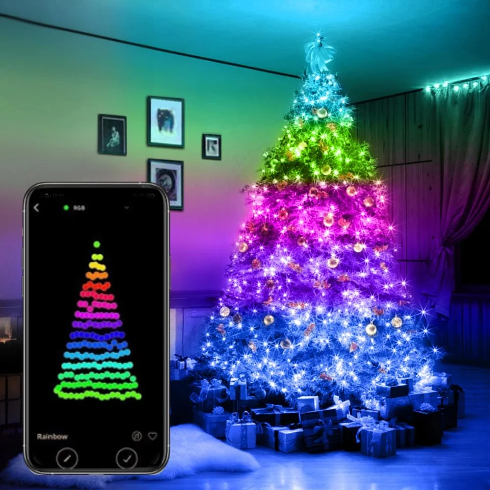 СВЕТОДИОДНАЯ Гирлянда-занавес с Bluetooth рождественсветильник USB-гирлянда