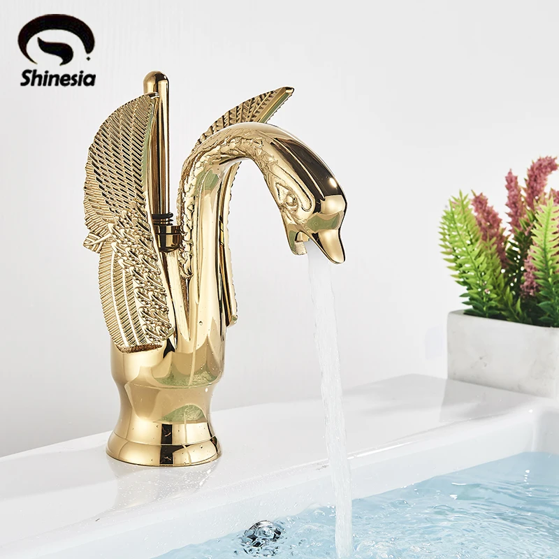 Шинезия золотистый цвет для ванной комнаты раковины горячей и холодной воды
