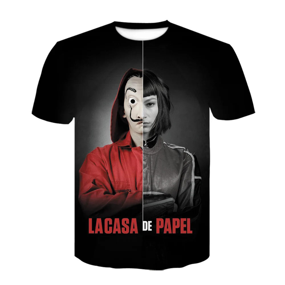 Летняя футболка с надписью The House Of Paper La Casa De Papel Vogue Dali Mask повседневная мужская