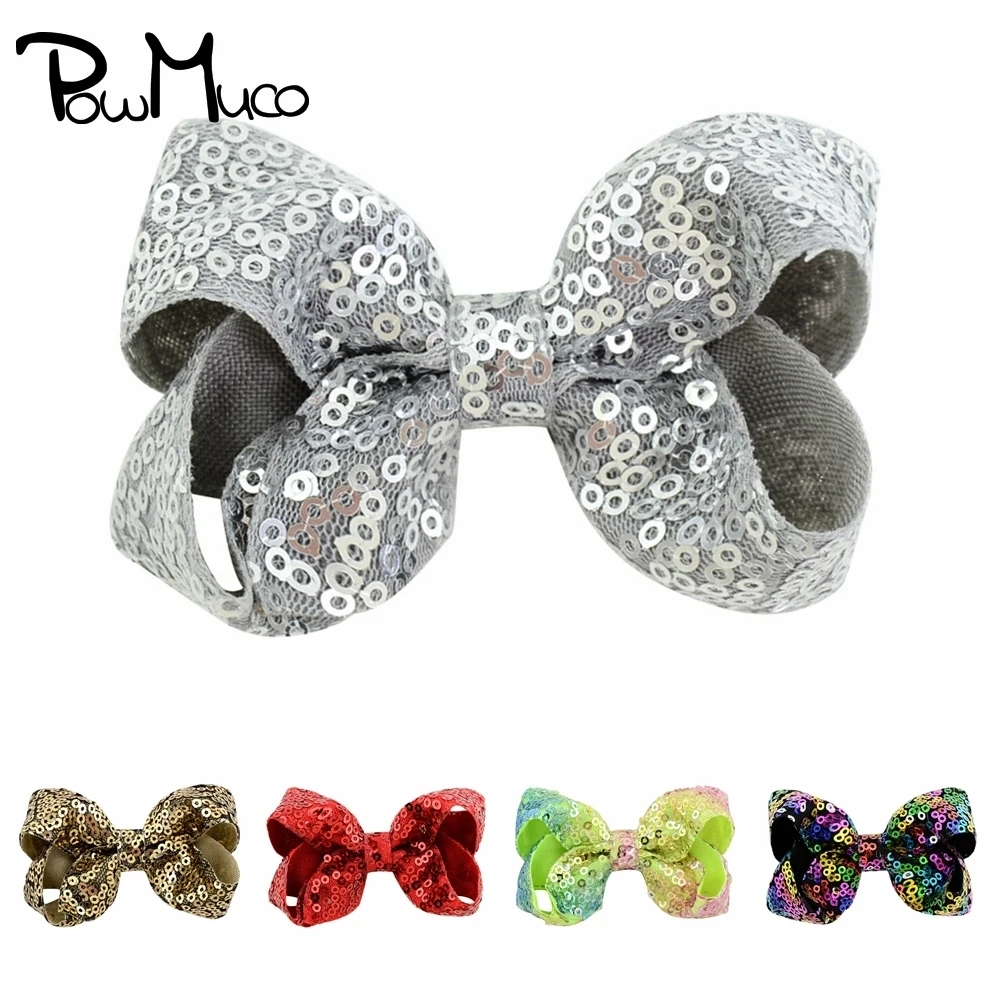 

Powmuco 8 см стереоскопические блестки бант Детские заколки для волос «сделай сам» Инструменты для укладки Украшения для детской одежды реквиз...