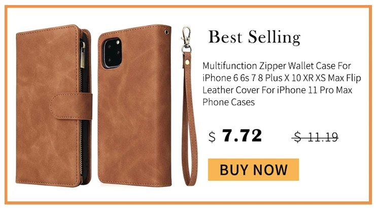 Для iPhone 6 6s 7 8 XS Max XR X XS чехол-кошелек Роскошный кожаный чехол на молнии для iPhone 11 Pro Max чехол для телефона Магнитный