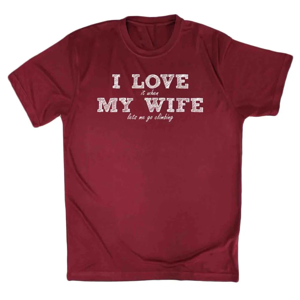 

Print T-Shirt Summer Style AA - I Love It When My Wife Climber - Dry Fit Breathable Sporter T-SHIRT Summer O-Neck Tops