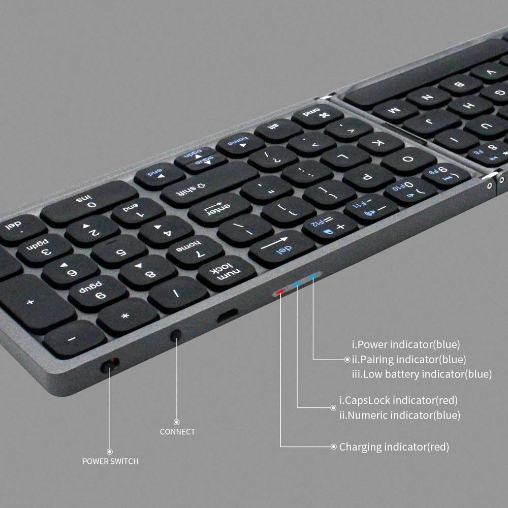 avatto fk328 portable mini folding wireless bluetooth keyboard with numeric keypad for windows android ios tablet ipad phone free global shipping