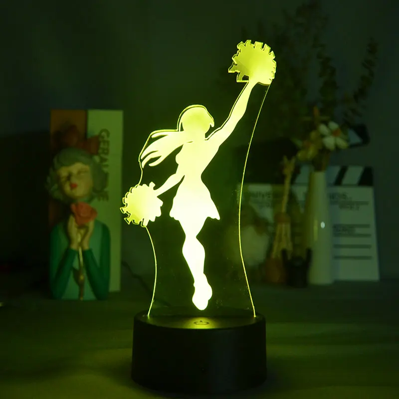 

3D Visual Nightlight Dancing Girl Colorful USB Plug-in Bedside Lamp Teenager Room Decoration Children Birthday Gift Night Light