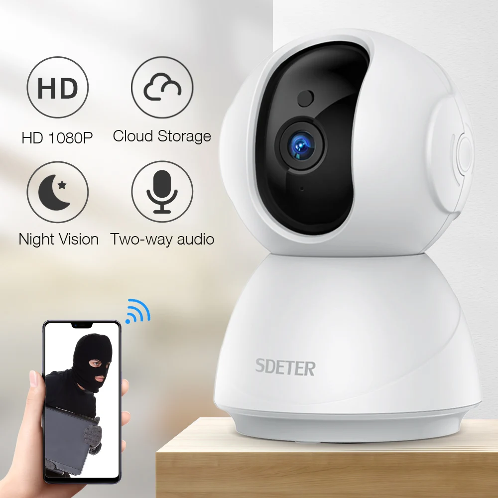 

SDETER 1080P 720P IP Camera Security Camera WiFi Wireless CCTV Camera Surveillance IR Night Vision P2P Baby Monitor Pet Camera