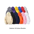 Толстовки мужские и женские однотонные, на флисе, в стиле хип-хоп