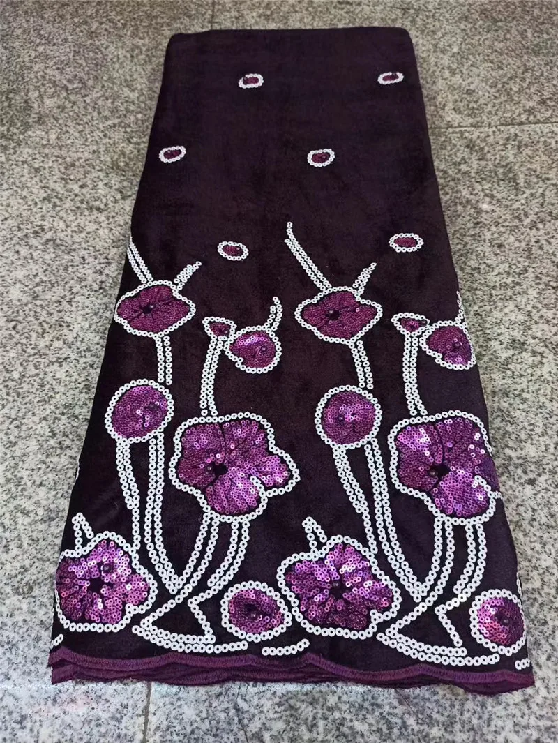 

JRB-5.71107 Good looking Latest sequined lace fabric with velvet mesh High Quality sequin African Lace Fabric for Wedding