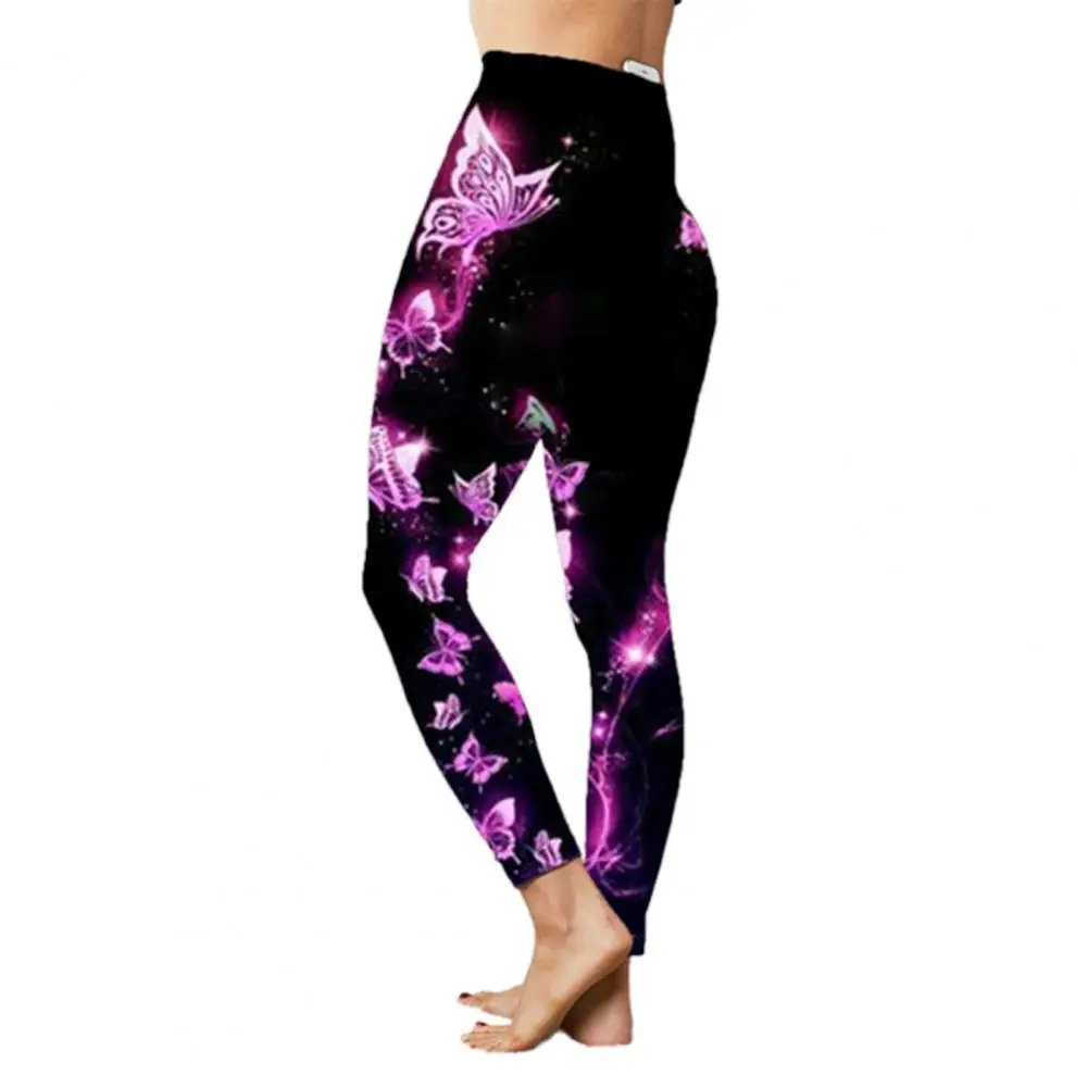 

Plus Size Women Pants Casual Butterfly Print Hip Lift High Waist Stretchy Skinny Leggings Trousers Fashion Pencil Pants