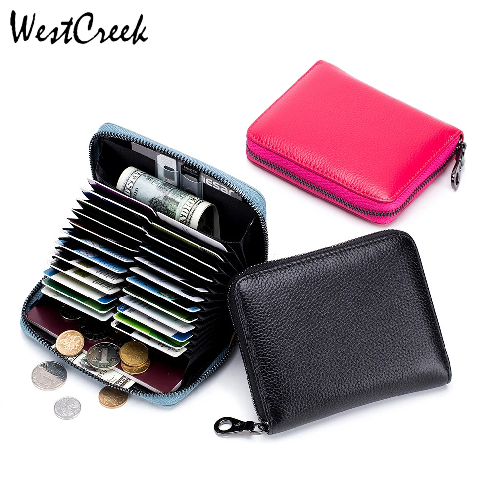 WESTCREEK брендовый RFID кошелек из натуральной кожи для женщин и мужчин кредитница на