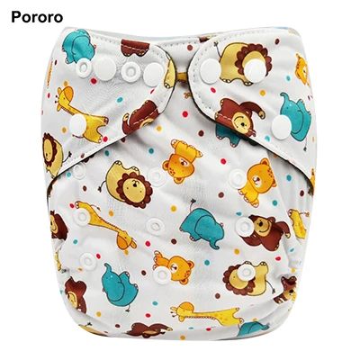 PORORO 3-15 кг регулируемый размер бамбуковый уголь внутренний карман подгузник, Детские многоразовые тканевые подгузники с двойной ластовицей ног - Цвет: A72