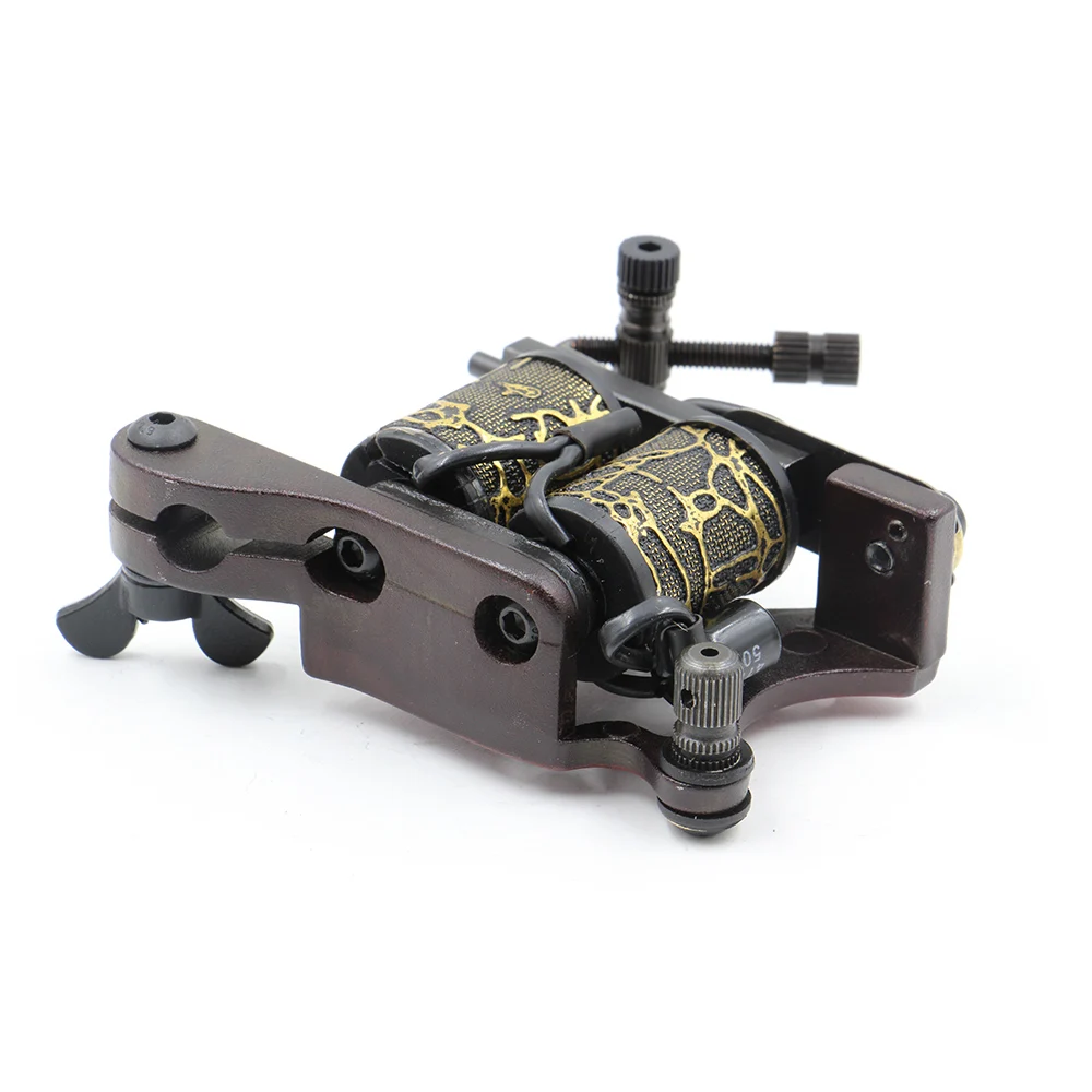 Новое поступление тату машина с 8 катушками ружками красная стальная рамка для