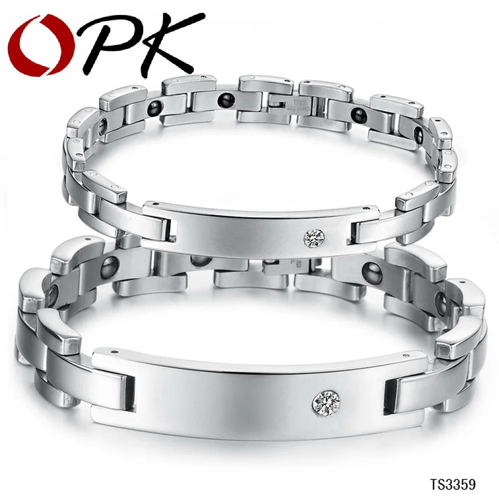 

OPK Anti Fatigue Hematite Magnetic Bracelet Men / Women's Stainless Steel Wristband Health Care Jewelry , HD3359