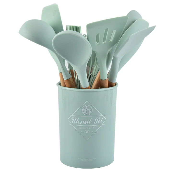 12 шт. набор силиконовых кухонных принадлежностей антипригарная лопата с