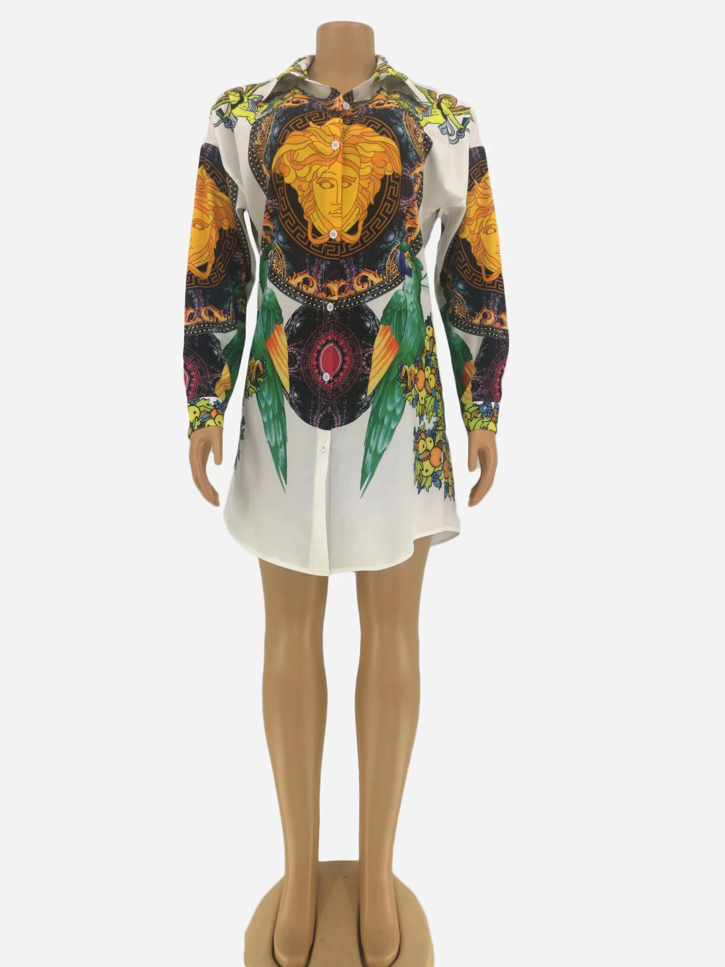 Новинка Осень/Зима 2019 Женская длинная рубашка в европейском и американском стиле