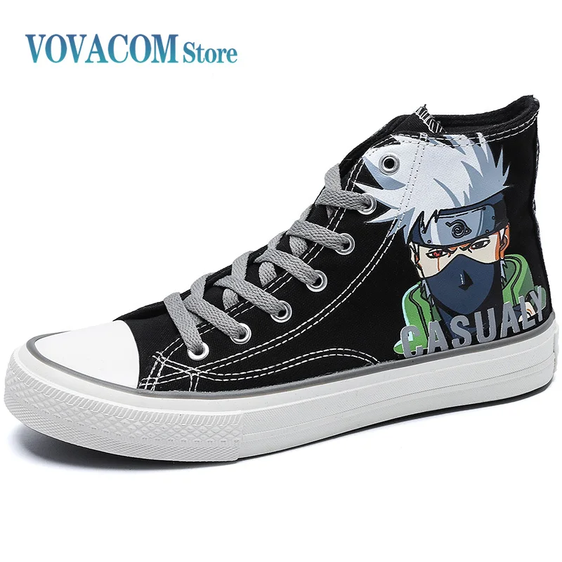 

New Men's Casual Shoes Cartoon Anime High-top Canvas Shoes Comfortable Vulcanized Shoes Sneakers Breathable Outdoor Men Shoes