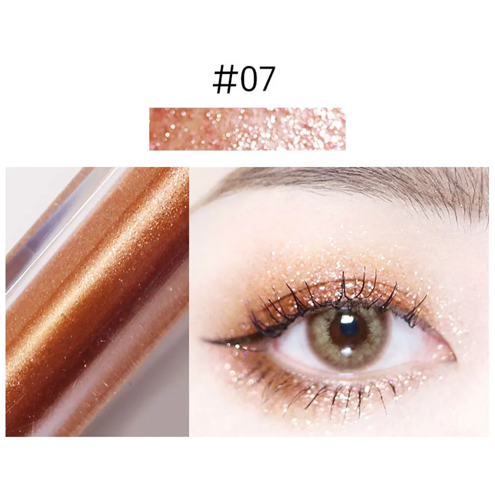 07 Алмазные жидкие тени для век с блестками осветитель хайлайтер палитра макияж водонепроницаемый мерцающий Сияющие тени для век Корейская Косметика Инструмент - Цвет: 07