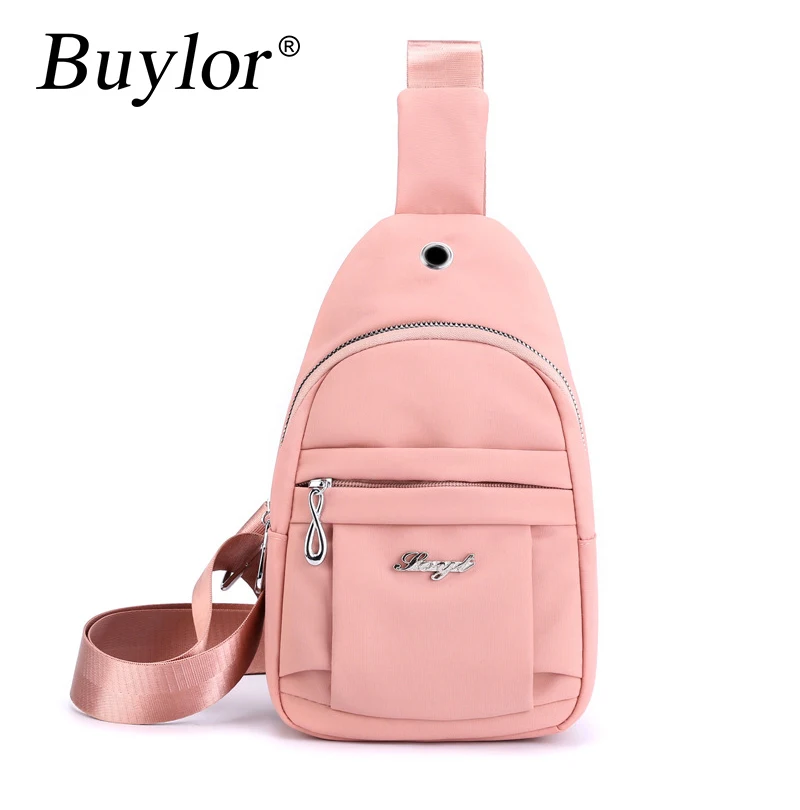 

Buylor Fashion Sport Chest Bags Cusual Crossbody Bag for Women Shoulder Nylon Solid Color Ladies Wallet Phone Messenger Bags