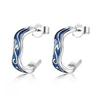 ly 925 sterling silver high quality zircon simple enamel earrings for women trendy fashion jewelry gift